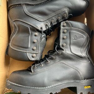 Danner Black Leather Men's Work Boots with Vibram Outsole